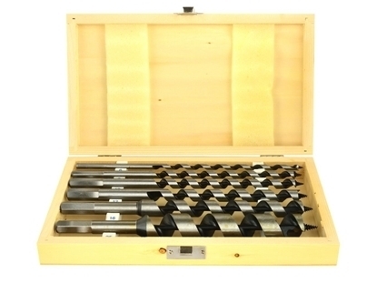 Picture of Set burghie elicoidale pentru lemn 6piese, 6-25/230mm, cutie lemn, GEKO G38120