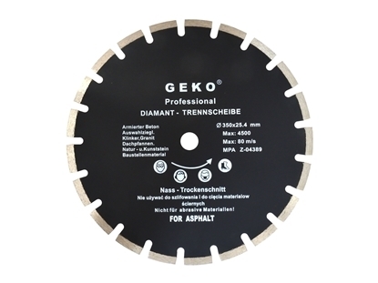 Picture of Disc diamantat pentru asfalt 350mm x 25,4mm, GEKO PROFI G00279