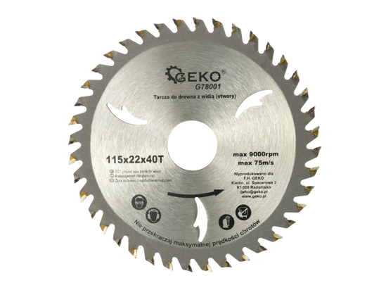 Picture of Disc circular pentru lemn 115x22x40T, Geko G78001