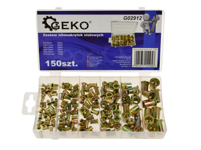 Picture of Set 150 piulițe de nit din oțel,  GEKO G02912