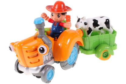 Picture of Tractor agricol cu remorca si animale, Malplay 102679