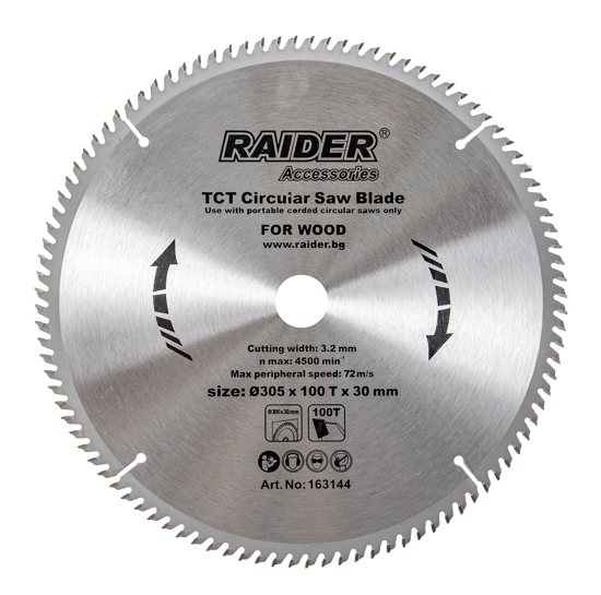 Picture of Disc circular pentru lemn 305x100x30mm, Raider 163144