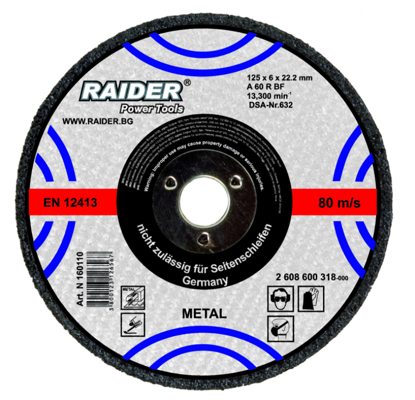 Picture of Disc pentru taiat metal 115х1.2х22.2mm, Raider 160115