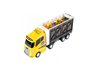 Picture of Set camion cu remorca, 6 vehicule, MalPlay 108433