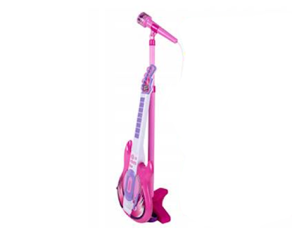 Picture of Chitara cu microfon si suport, roz, MalPlay 110083