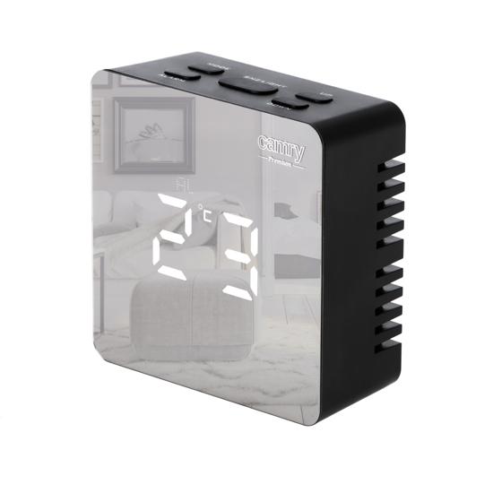 Picture of Ceas digital cu alarma, elect oglinda, efect oglinda, temperatura camerei, LED, negru, Camry CR1150B
