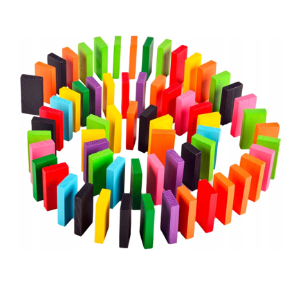 Picture of Set cuburi domino pentru copii, cutie depozitare inclusa, 200 piese, MalPlay 108036