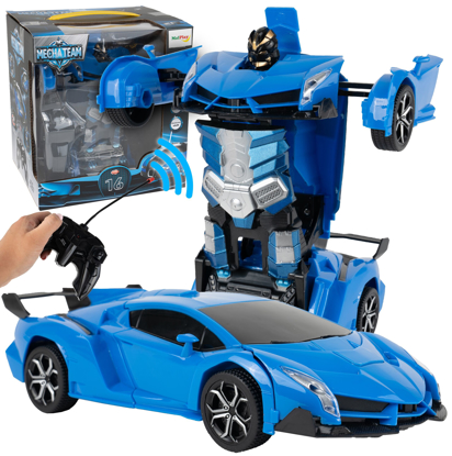 Picture of Masina robot cu telecomanda, dimensiuni robot 19 x 17 x 16 cm, dimensiuni masina 23 x 6 x 9.5 cm, MalPlay 109731