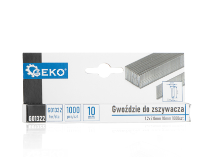 Picture of Set cuie pentru capsator, 1.2 x 2.0 mm 10 mm, 1000 elemente, Geko G01322