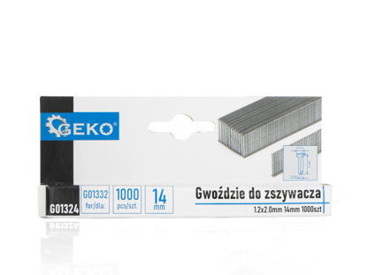 Picture of Set cuie pentru capsator, 1.2 x 2.0 mm 14 mm, 1000 elemente, Geko G01324