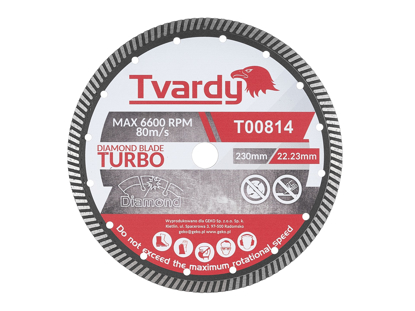 Picture of Disc diamantat turbo, 230 x 10 x 22.23 mm, Tvardy T00814