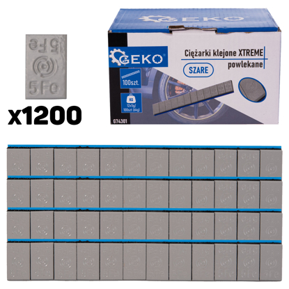 Picture of Set contra-greutati adezive pentru echilibrat jante de aliaj, 12 x 5 g, 100 elemente, Geko G74301
