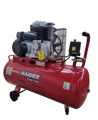 Picture of Compresor de aer pe curea cu 2 pistoane RD-AC18, 100 l, 2.2 kW, 320 l / min, Raider 120118
